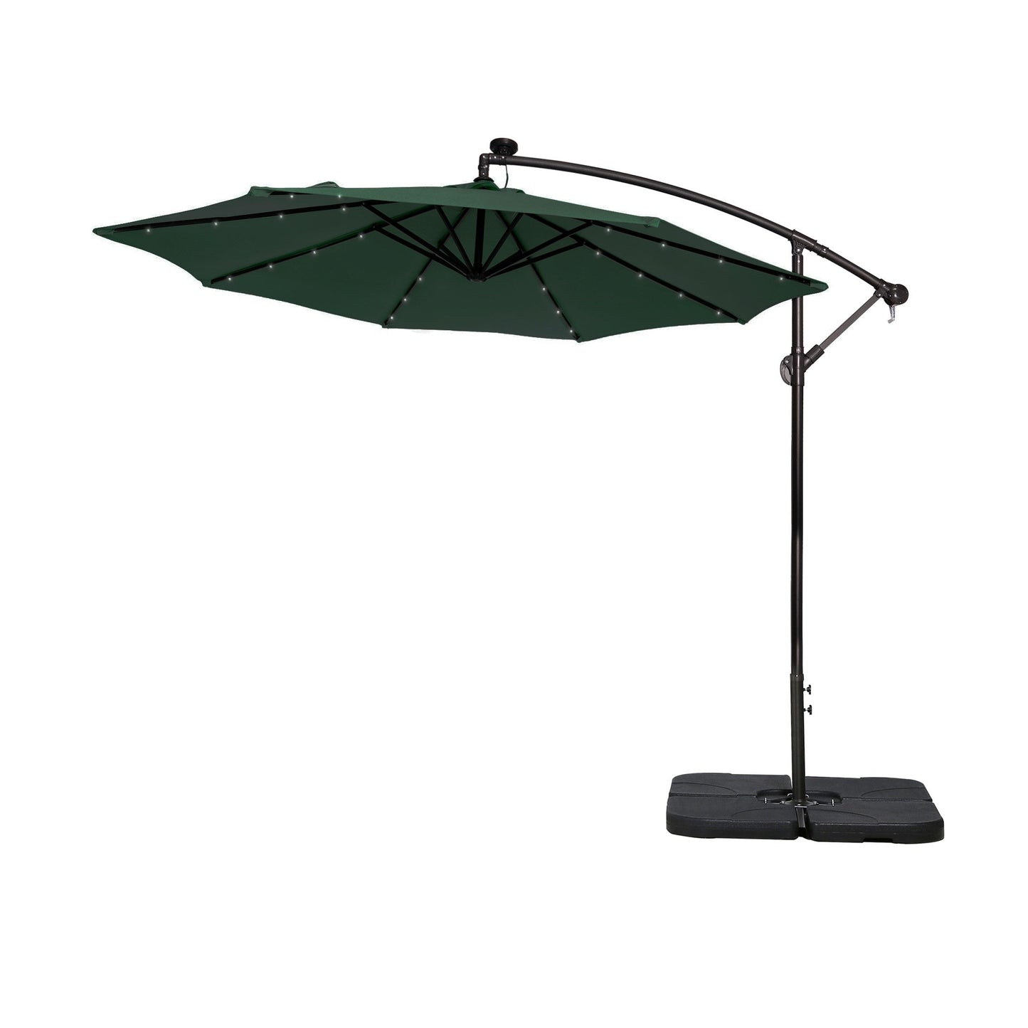 Ombrellone da giardino illuminato a energia solare da 10 piedi con base