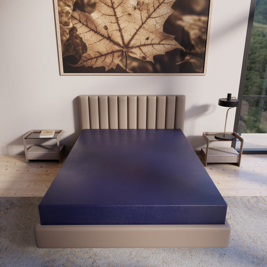 Materasso in schiuma di vinile di nylon resistente all'acqua, 10 pollici, medio-rigido, silenzioso, sensazione di nuvola morbida, riflessione del calore corporeo, blu