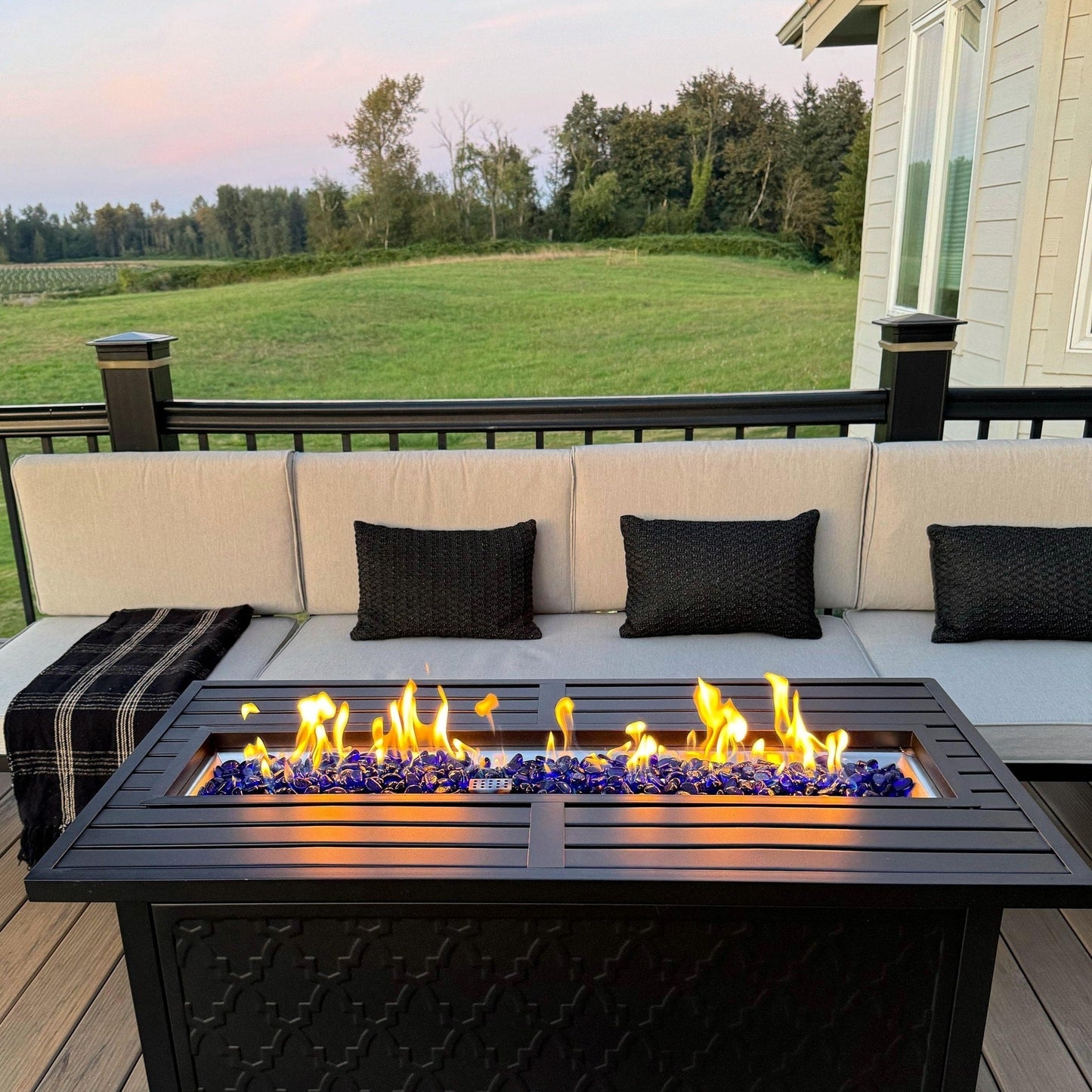 Set di divani componibili da giardino da 10 posti, struttura in acciaio con rivestimento E, set da conversazione con tavolino laterale incorporato, cuscino grigio