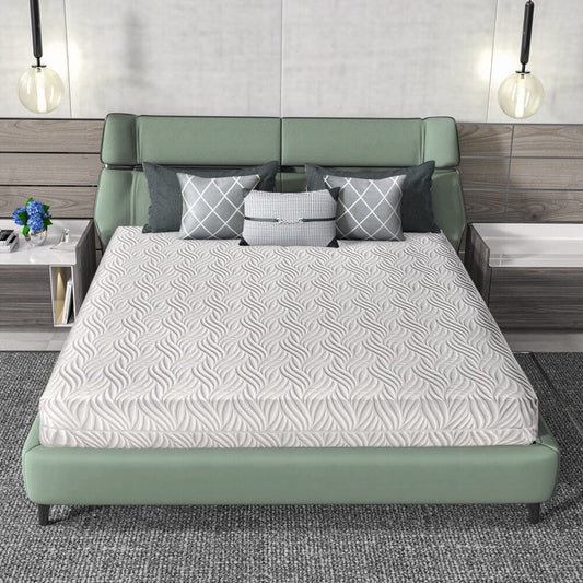 Materasso in memory foam bianco da 10 pollici in una scatola