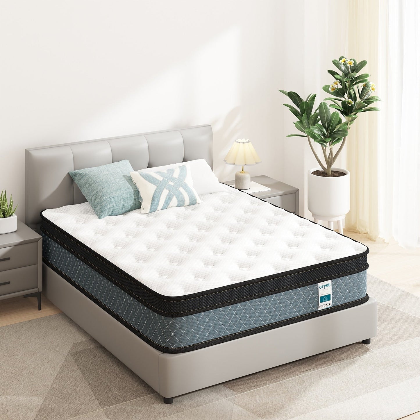 Materasso in memory foam da 10 pollici e molle insacchettate - Bianco