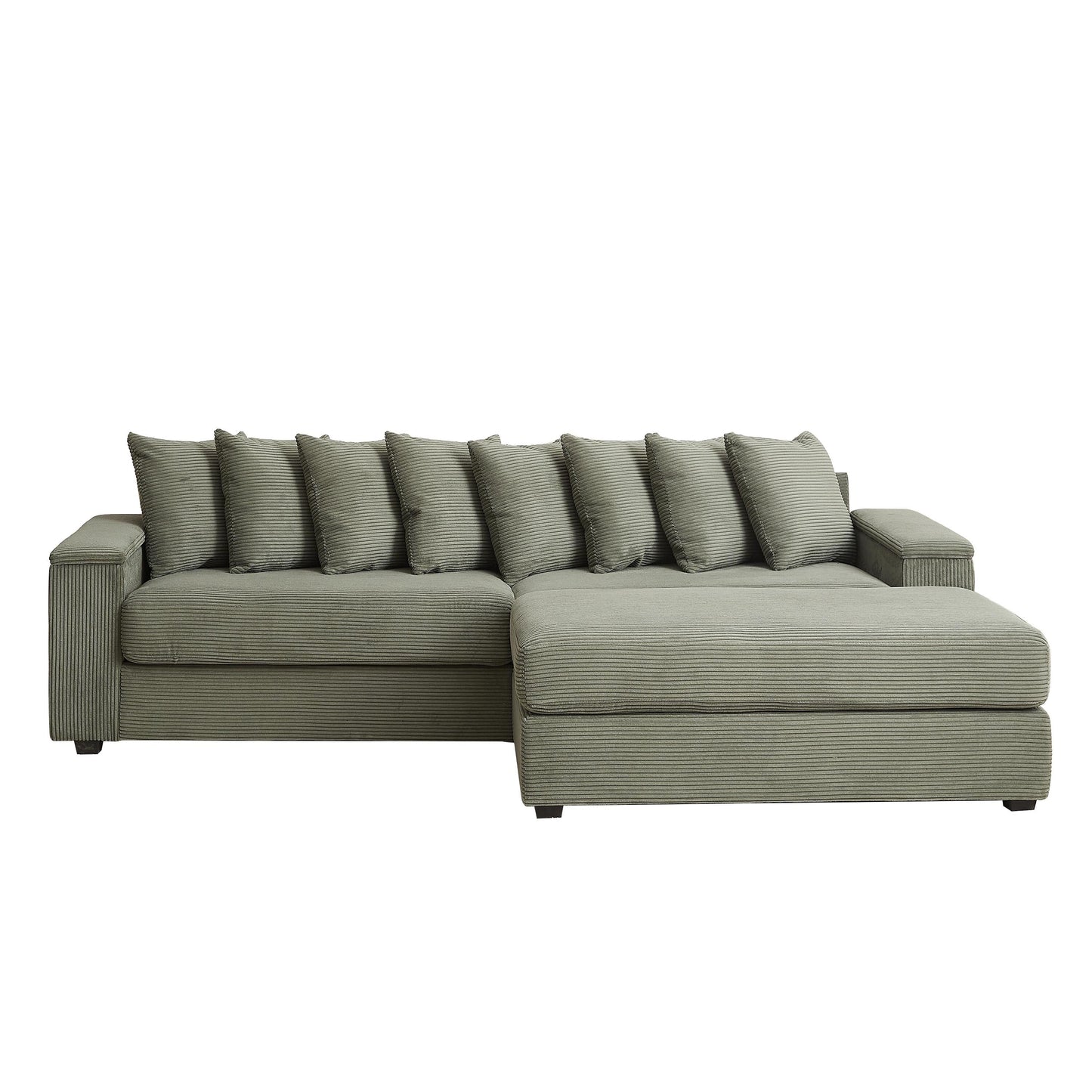Divano a L in velluto a coste oversize da 104 pollici con chaise longue