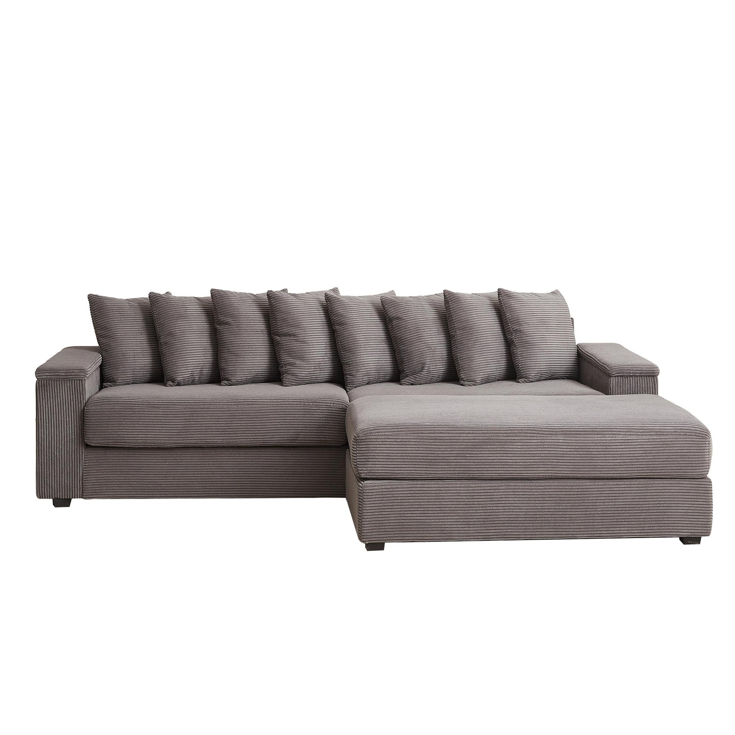Divano a L in velluto a coste oversize da 104 pollici con chaise longue