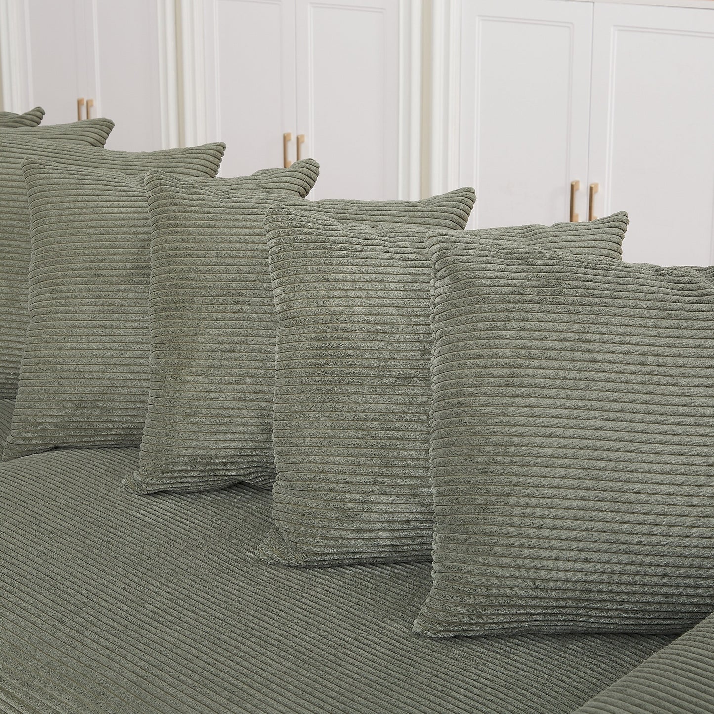 Divano a L in velluto a coste oversize da 104 pollici con chaise longue