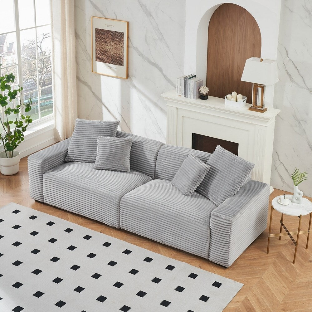 Divano grande da 104,72 pollici a 4 posti con 4 cuscini decorativi