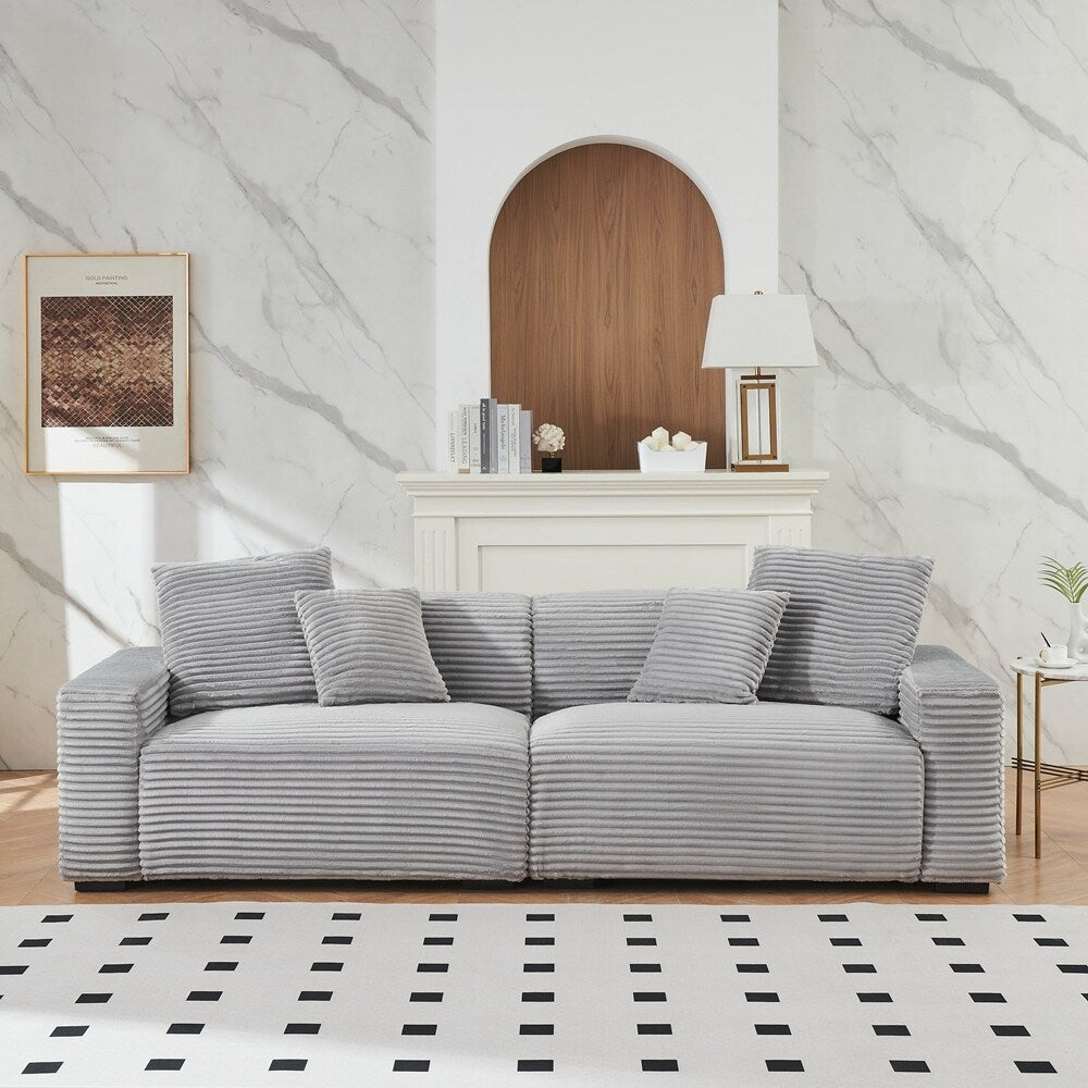 Divano grande da 104,72 pollici a 4 posti con 4 cuscini decorativi