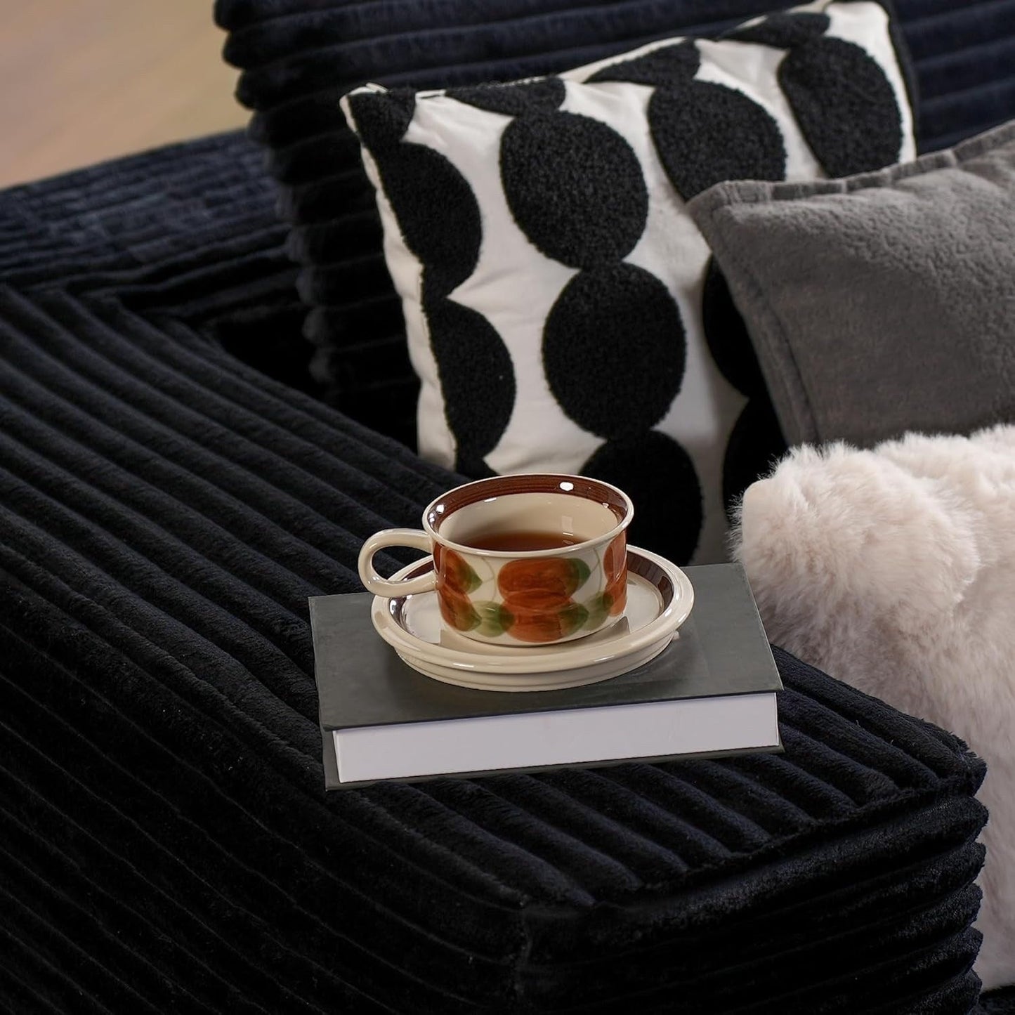 Divano componibile a forma di L 104 - Divano modulare con seduta profonda per soggiorno e camera da letto, senza montaggio