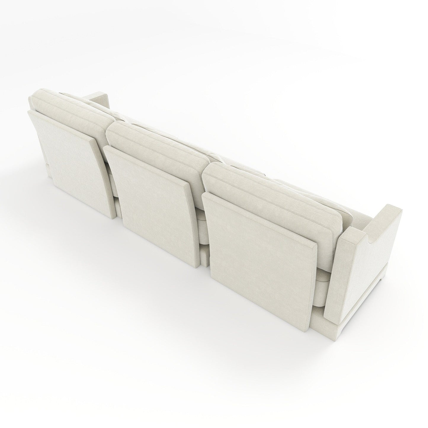 Divano 105.9 Chenille 4 posti con base ergonomica in legno, spugna ad alta resilienza per soggiorno