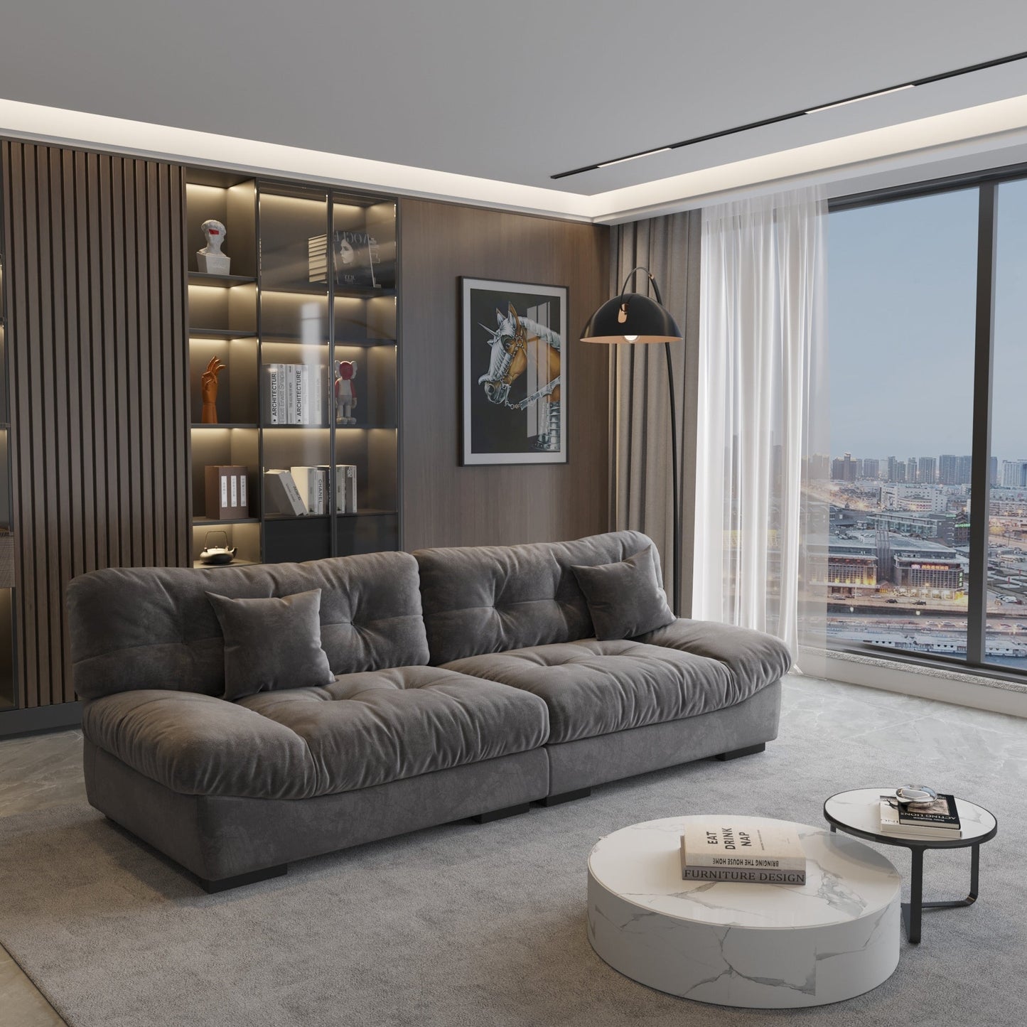 Divano a due posti Minimalism Cloud da 105'' con due cuscini