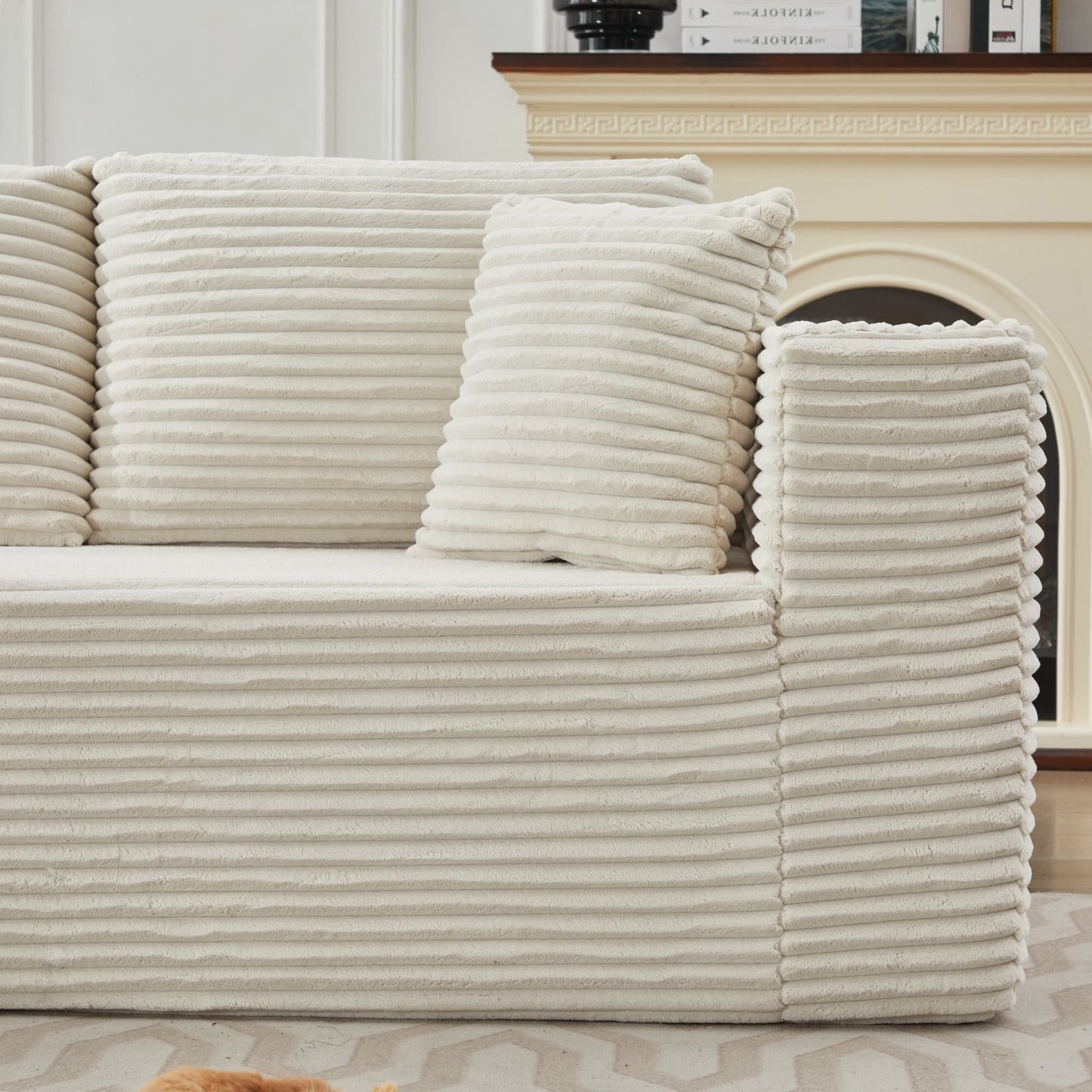 Divano componibile 106 Cloud a forma di L con chaise longue rivolta a sinistra, divano modulare moderno con seduta profonda per soggiorno, non richiede montaggio