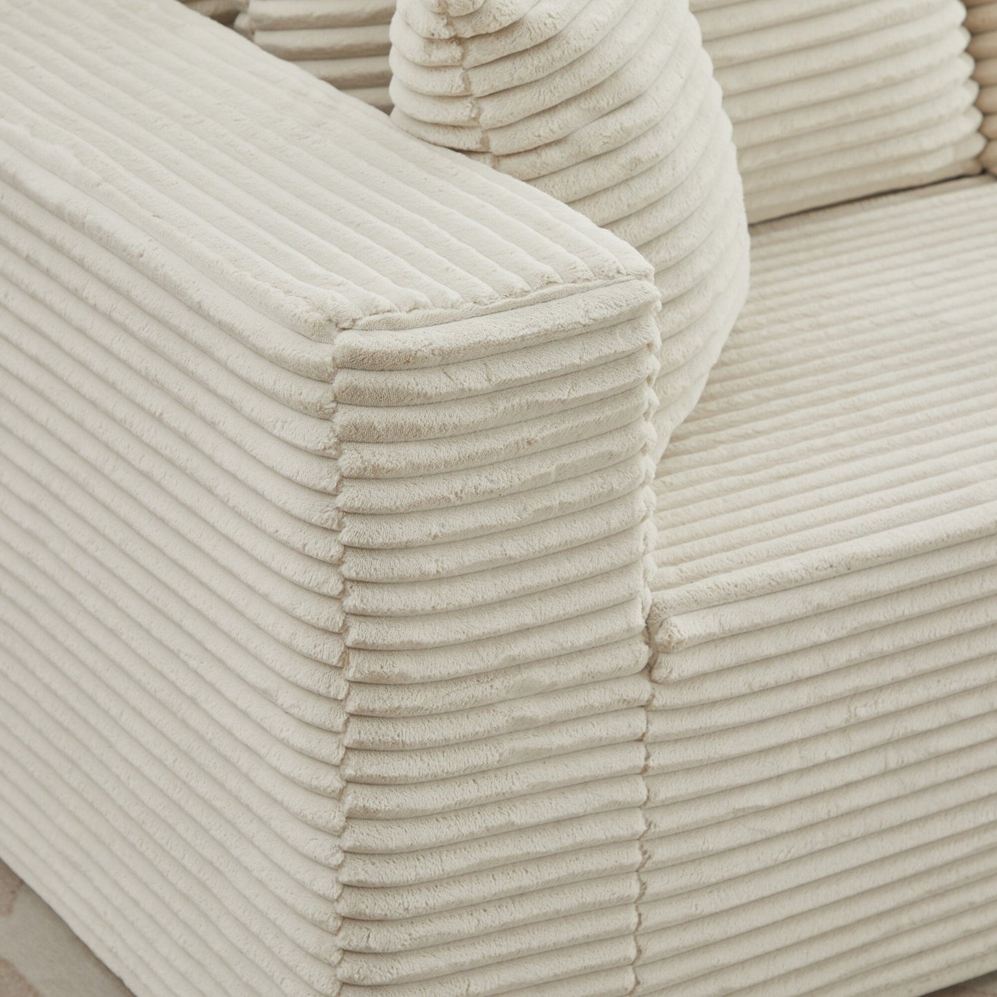 Divano componibile 106 Cloud a forma di L con chaise longue rivolta a destra, divano modulare moderno con seduta profonda per soggiorno, non richiede montaggio