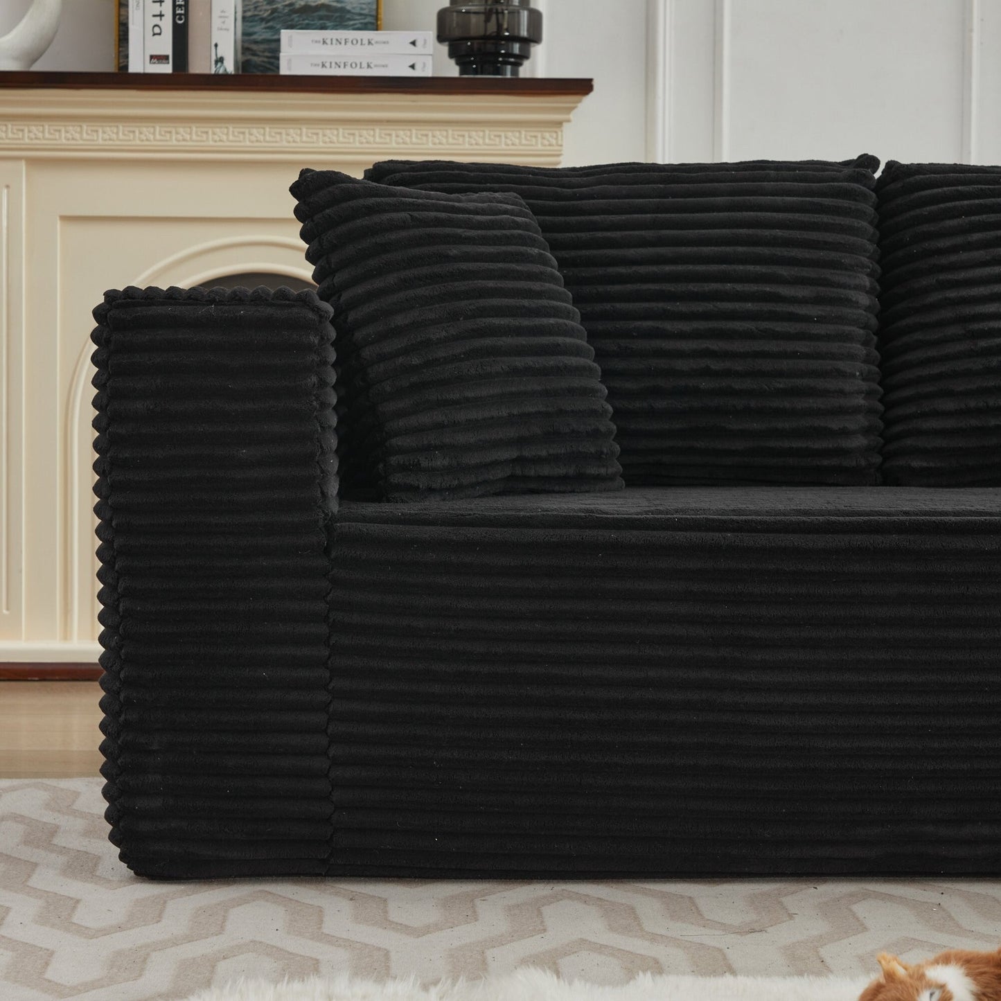 Divano componibile 106 Cloud a forma di L con chaise longue rivolta a destra, divano modulare moderno con seduta profonda per soggiorno, non richiede montaggio