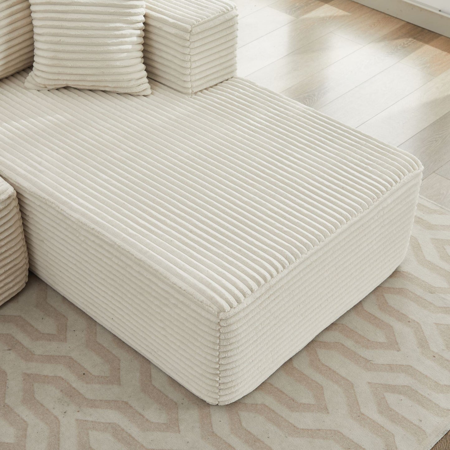 Divano componibile 106 Cloud a forma di L con chaise longue rivolta a destra, divano modulare moderno con seduta profonda per soggiorno, non richiede montaggio