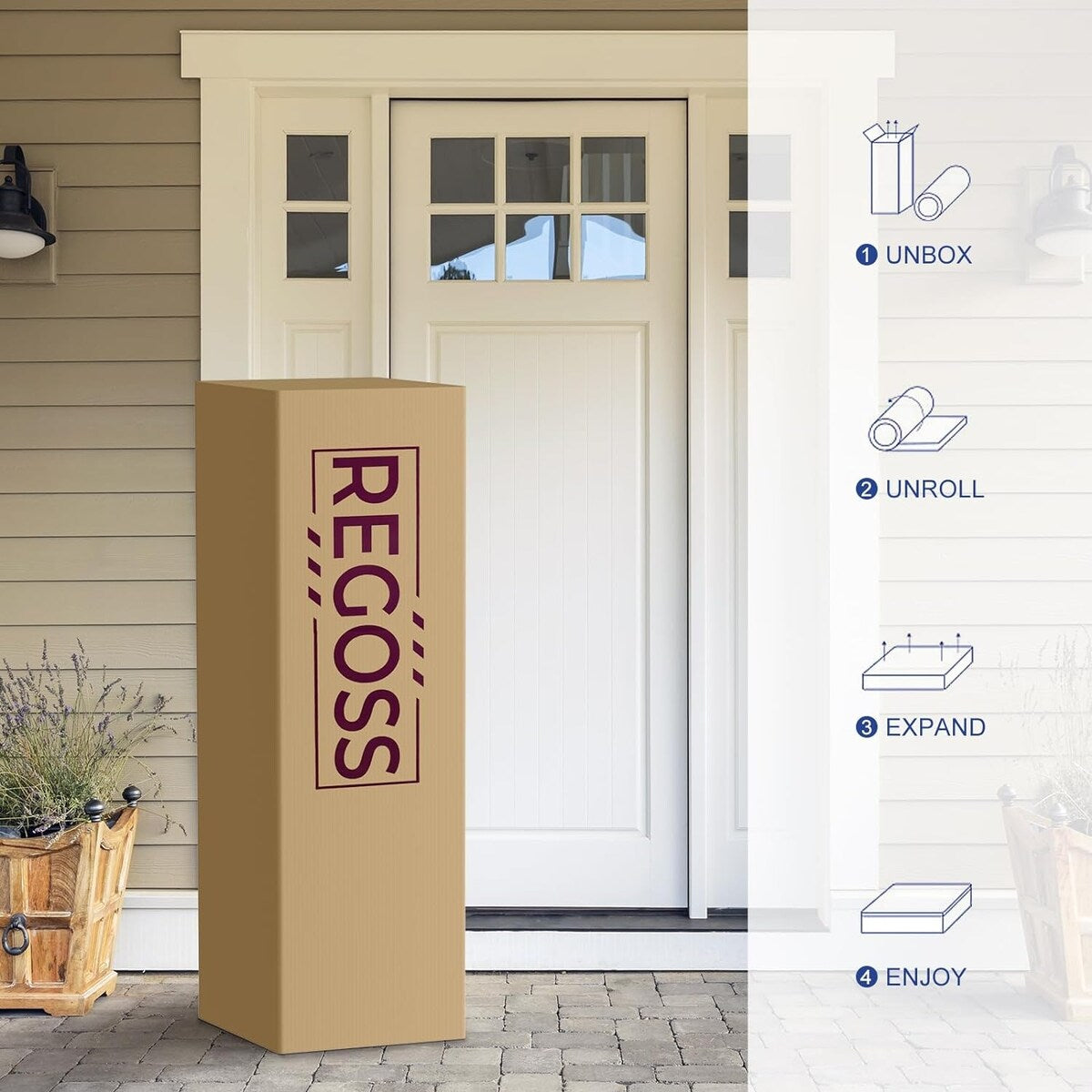 Materasso ibrido da 10 pollici, materasso a molle insacchettate, materasso matrimoniale in una scatola