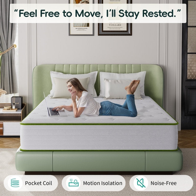 Materassi ibridi in memory foam rinfrescante Plush Comfort Level da 10'' in una scatola