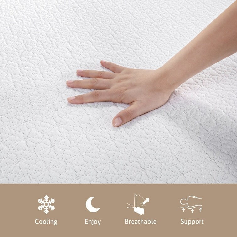 Materasso in memory foam gel medio da 10'' con infuso di tè verde