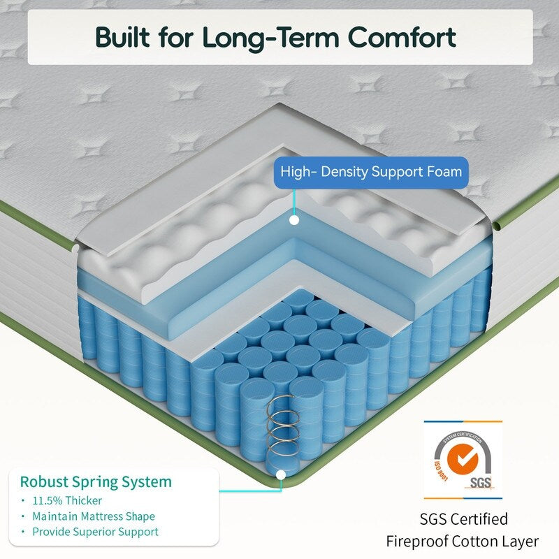 Materassi ibridi in memory foam rinfrescante Plush Comfort Level da 10'' in una scatola