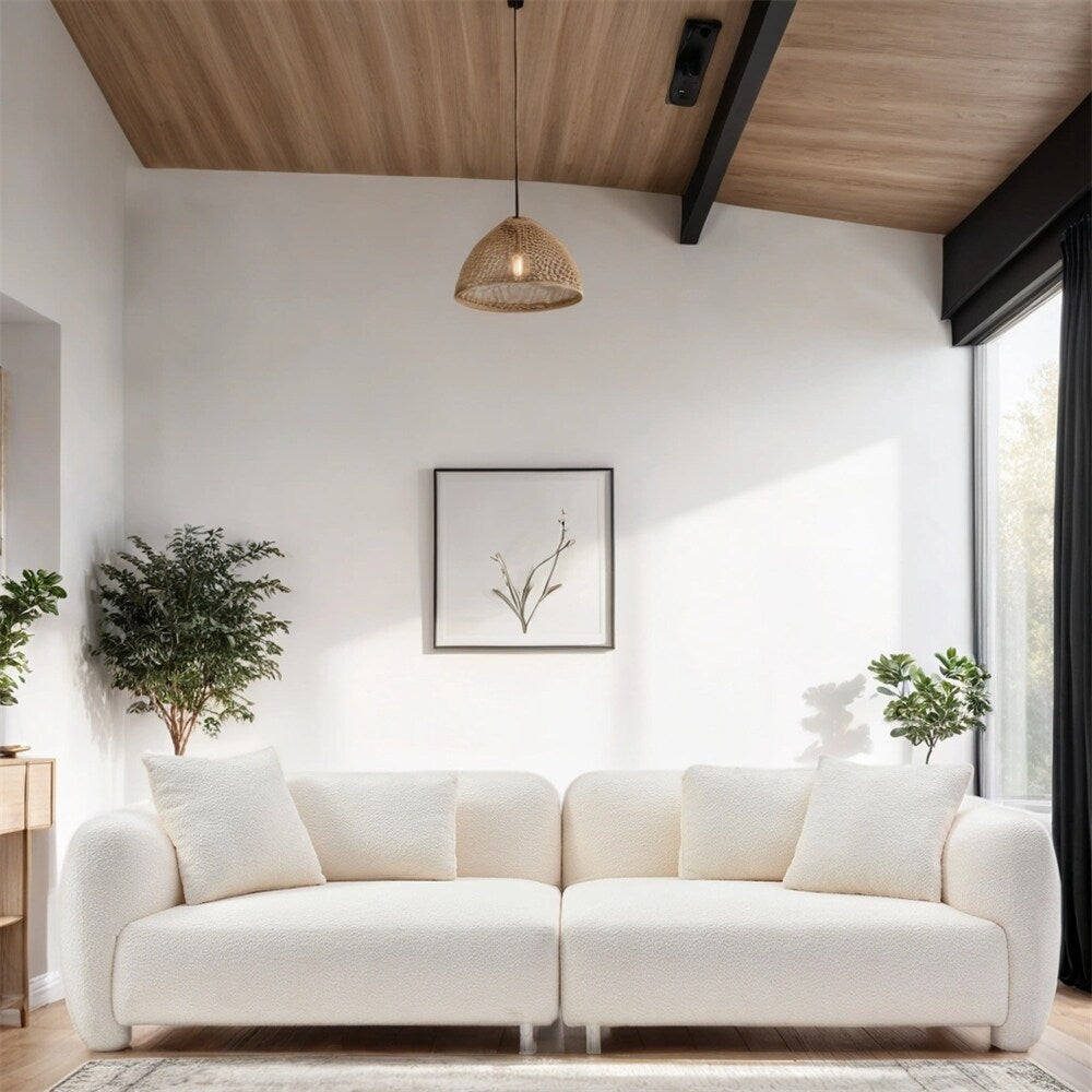 Divano in velluto a 3 posti di metà secolo con 4 cuscini