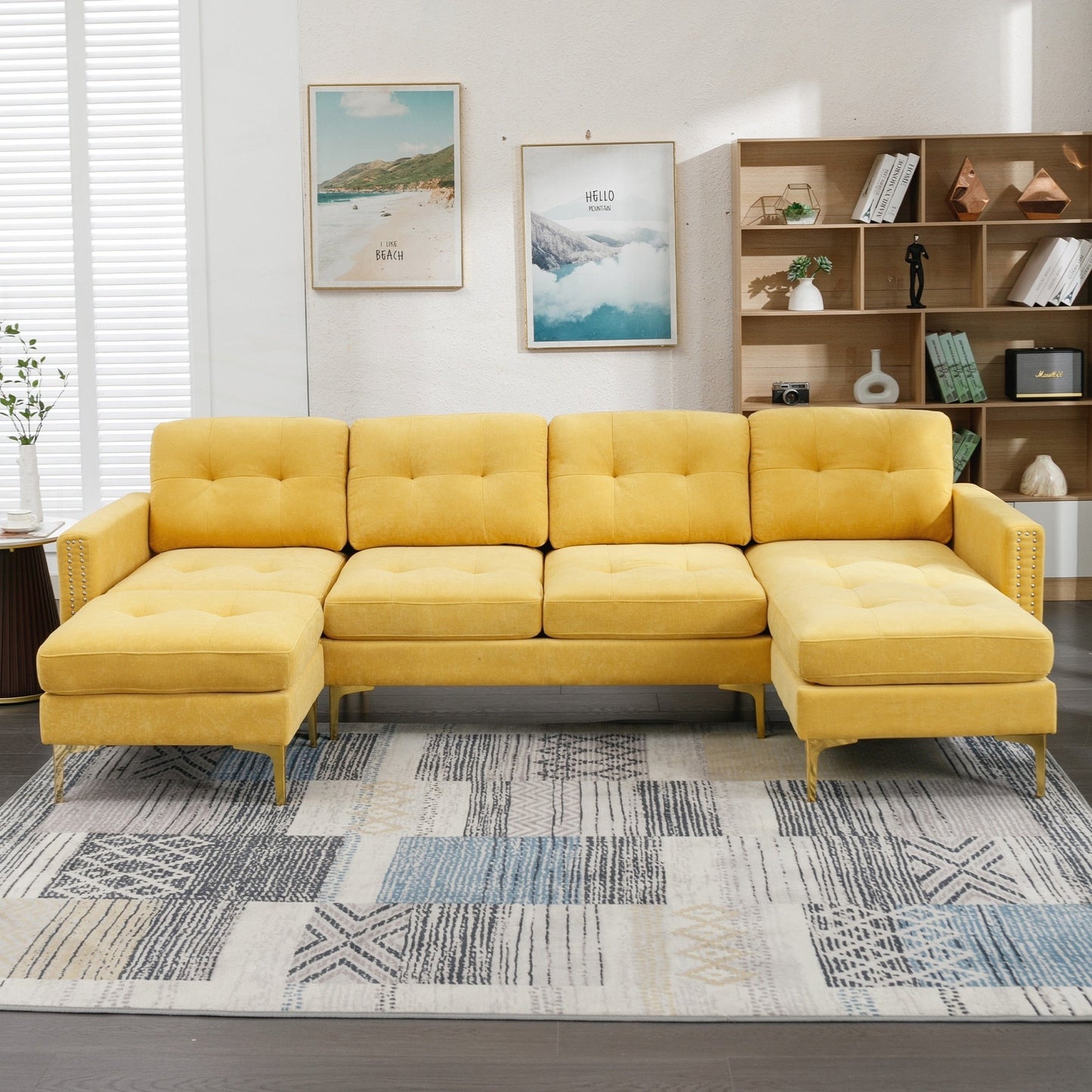 Divano componibile convertibile a L da 110 pollici