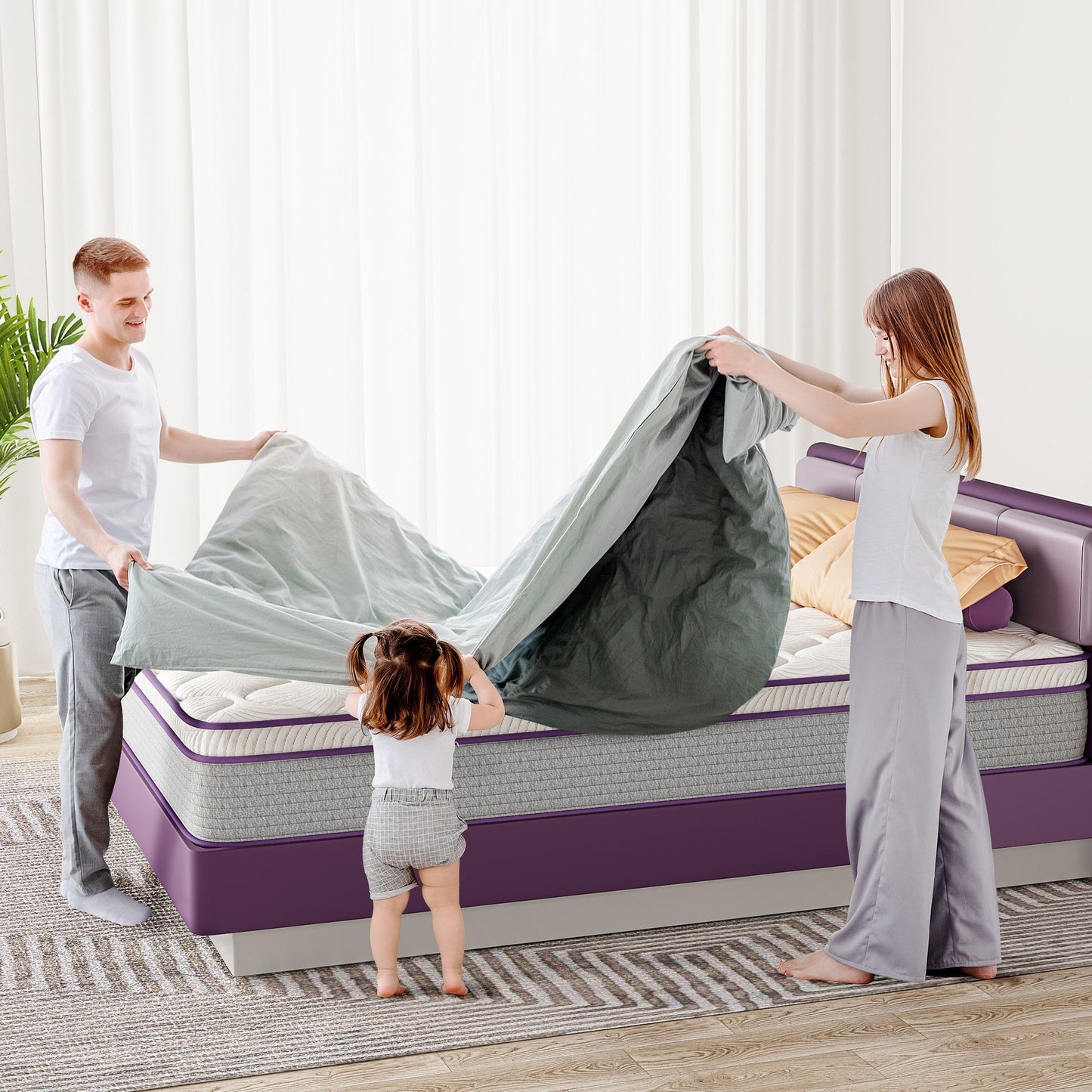 Materasso ibrido Eruo Top da 12 pollici con memory foam e molle, materasso in una scatola