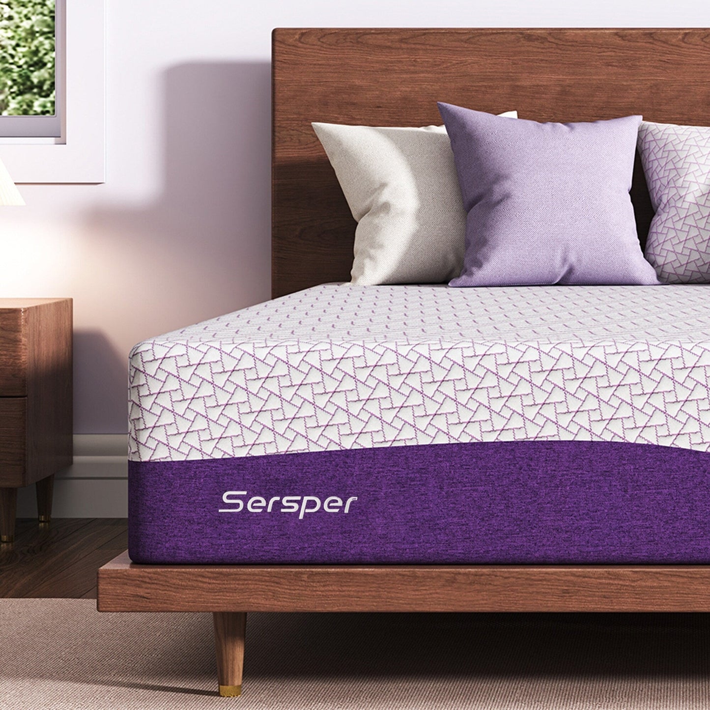 Materasso in memory foam con gel di rame, 12 pollici, di media rigidità, per alleviare la schiena e la pressione - Certificato CertiPUR-US