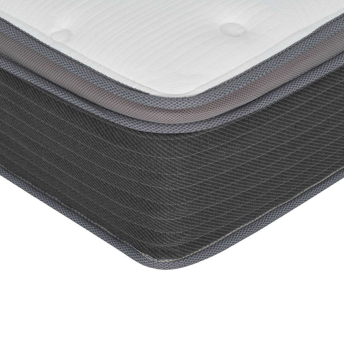 Materasso ibrido a molle insacchettate King Size da 12 pollici, letto in una scatola, materasso in memory foam con gel Euro Top, bianco/grigio