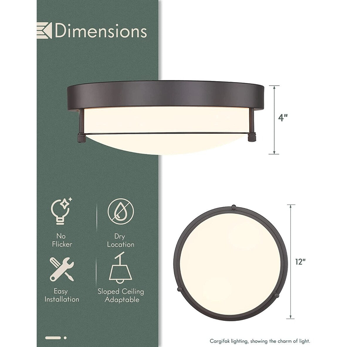 Lampada da soffitto moderna a 2 luci da 12 pollici, montaggio a filo