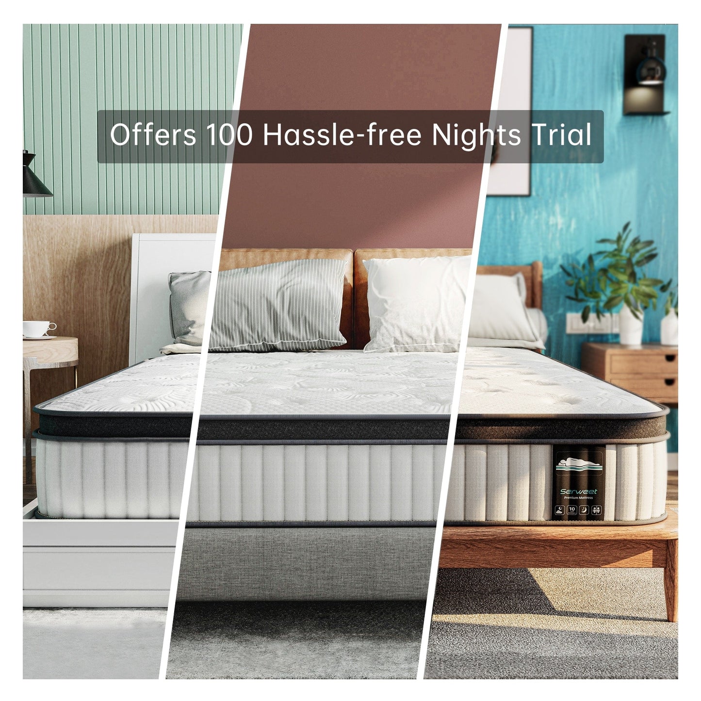 12 Materassi ibridi in memory foam e molle insacchettate, Materasso in una scatola