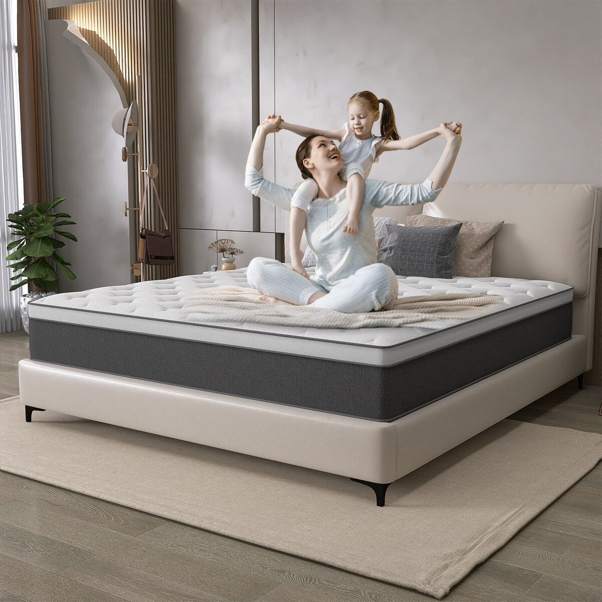 12 Materassi ibridi in memory foam con infusione di gel rinfrescante e molle