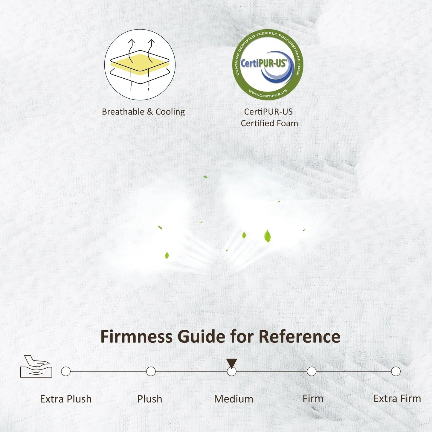 Materasso in memory foam ibrido in gel da 12 pollici di medie dimensioni in una scatola