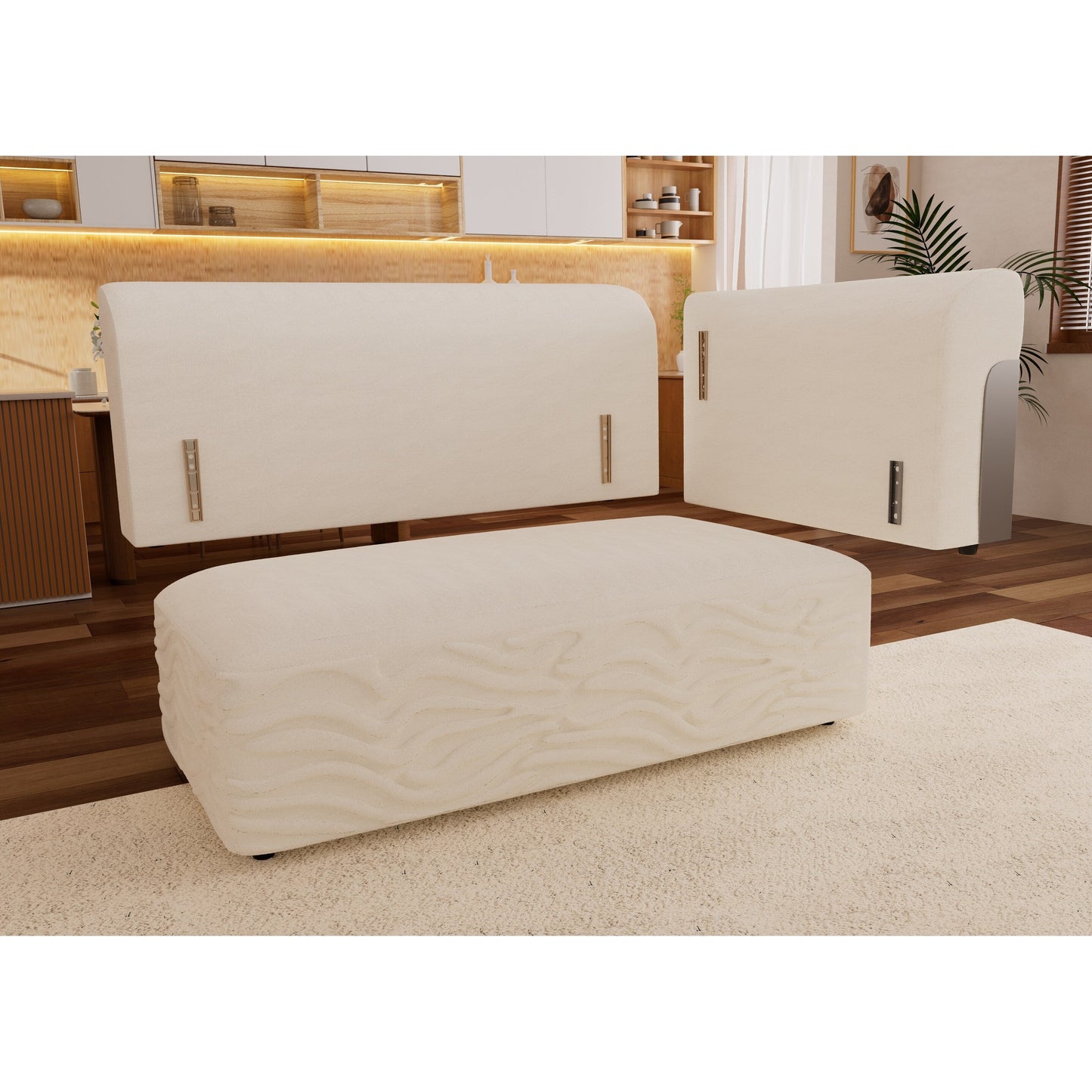 Divano a 6 posti in tessuto 179.5 con seduta profonda, comodo divano a nuvola con cuscini