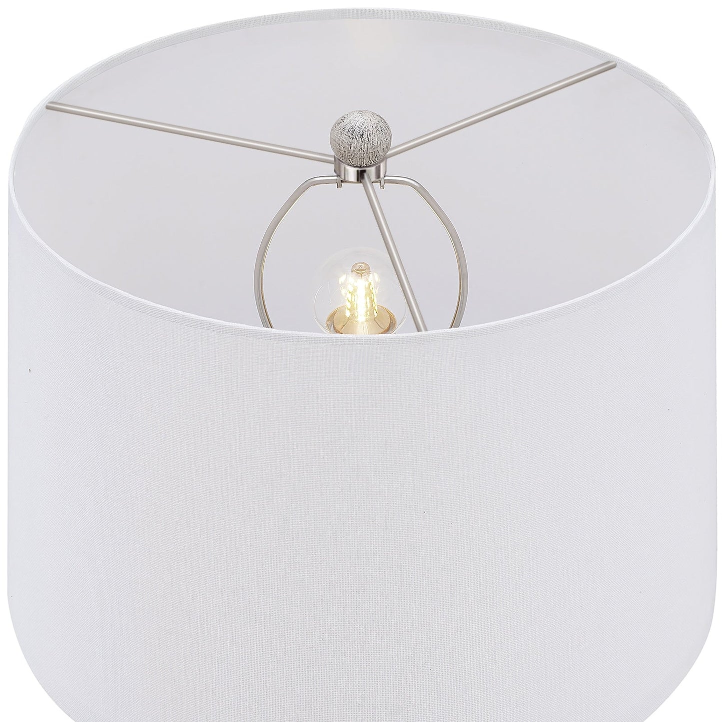 Lampada da tavolo in stile fattoria beige/oro lavato da 24,5 pollici con paralume in lino bianco (set di 2) - 24,5 H