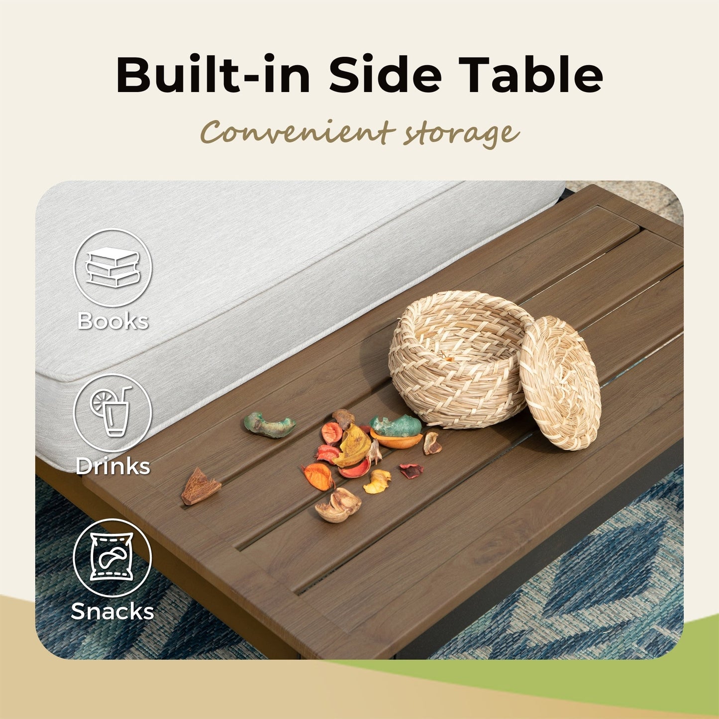 Set di divani componibili da giardino da 10 posti, struttura in acciaio con rivestimento E, set da conversazione con tavolino laterale incorporato, cuscino grigio