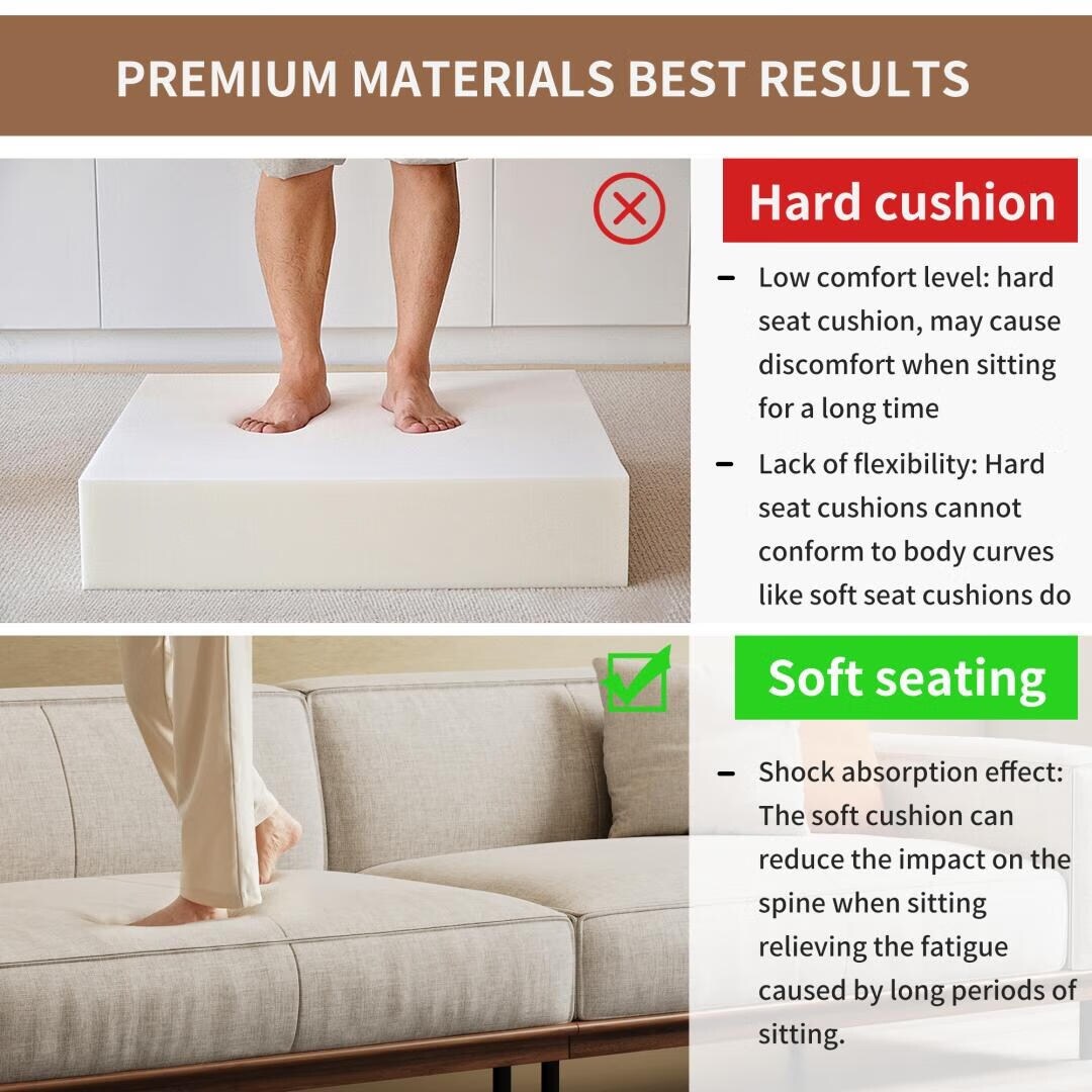 Divano versatile in legno massello comprimibile da 111,81 pollici per soggiorno moderno a 4 posti