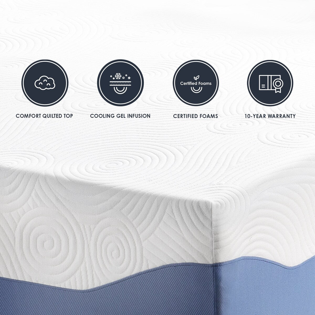 Materasso in memory foam gel da 12 pollici con fodera di alta qualità