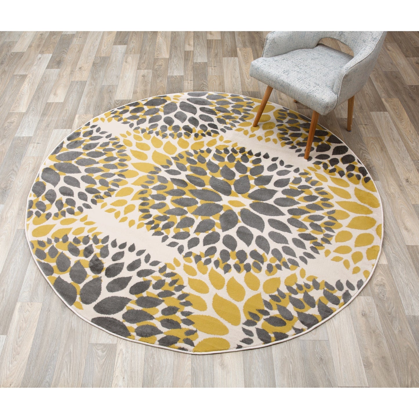 Tappeto moderno con cerchi floreali della World Rug Gallery