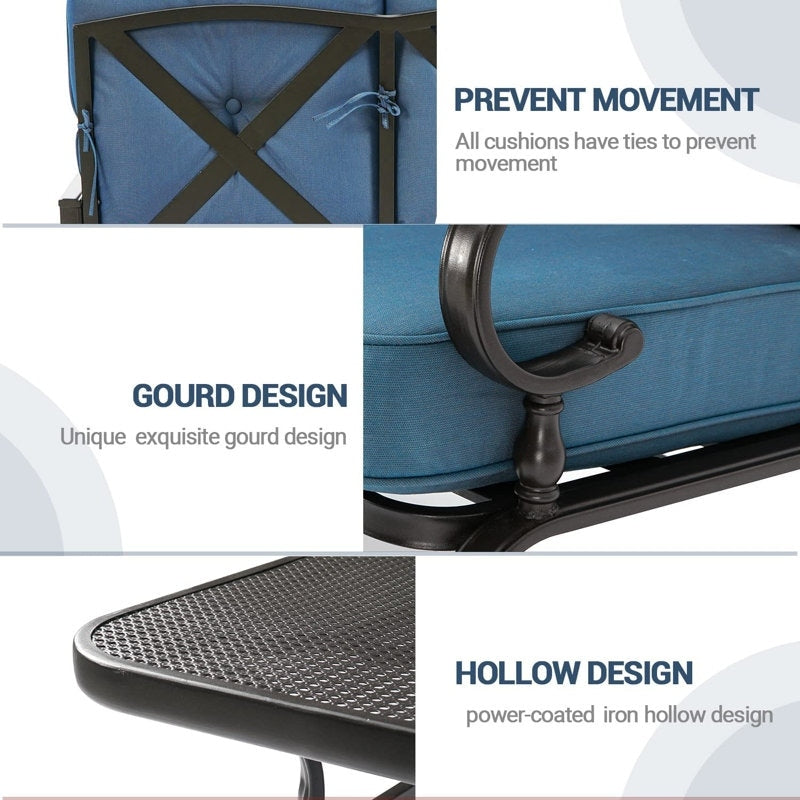 SUNCROWN 4 pezzi mobili da esterno patio set da conversazione divano a due posti