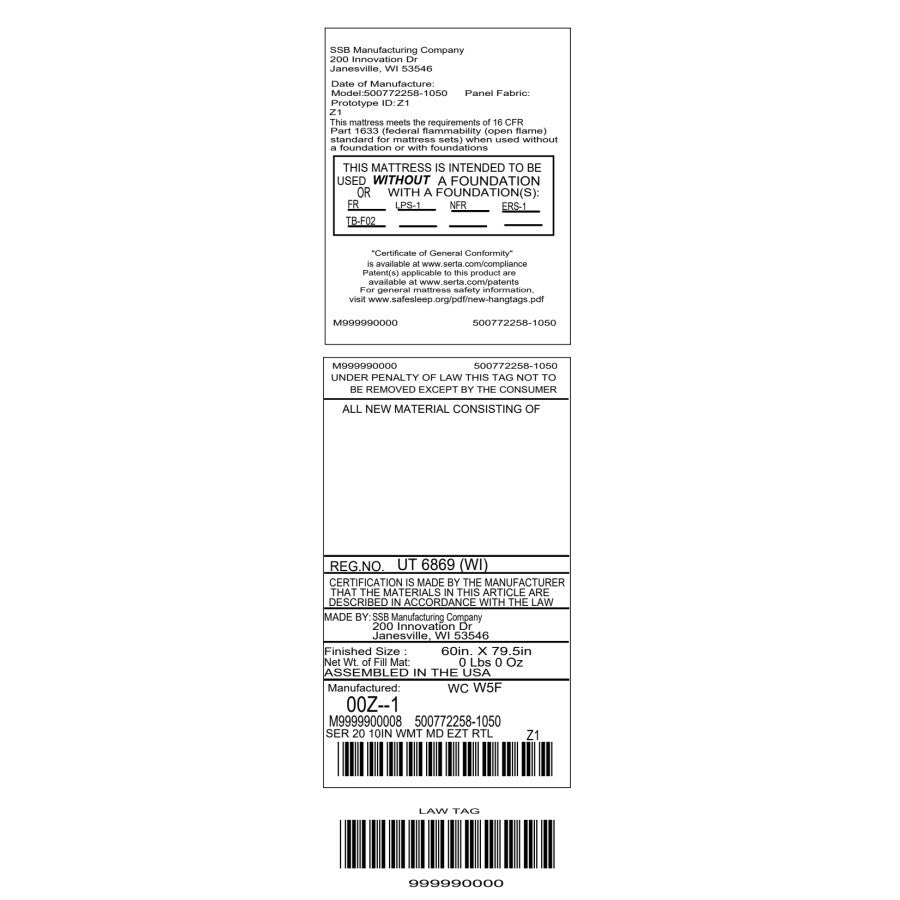 Materasso in memory foam Serta SleepToGo 10 Cooling Gel in una scatola