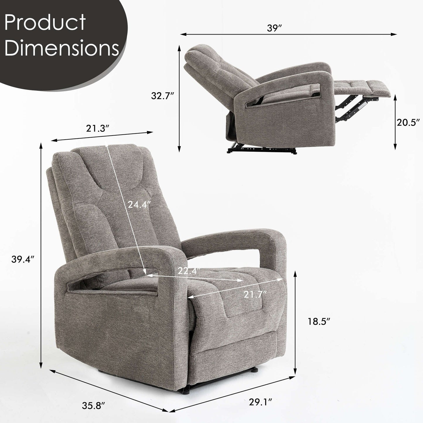 Set di 1 poltrona reclinabile imbottita