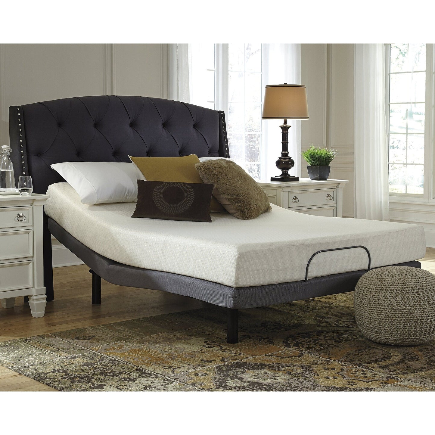 Pacchetto materasso king size Signature Design by Ashley Chime da 8 pollici in memory foam bianco, 2 pezzi