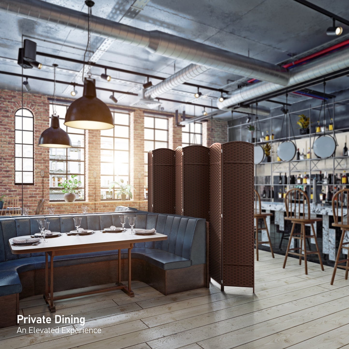 Divisorio per ambienti Sorbus a 6 pannelli, divisorio per la privacy alto, divisorio pieghevole extra largo con doppia cerniera, tessuto a mano, da parete - 6 piedi