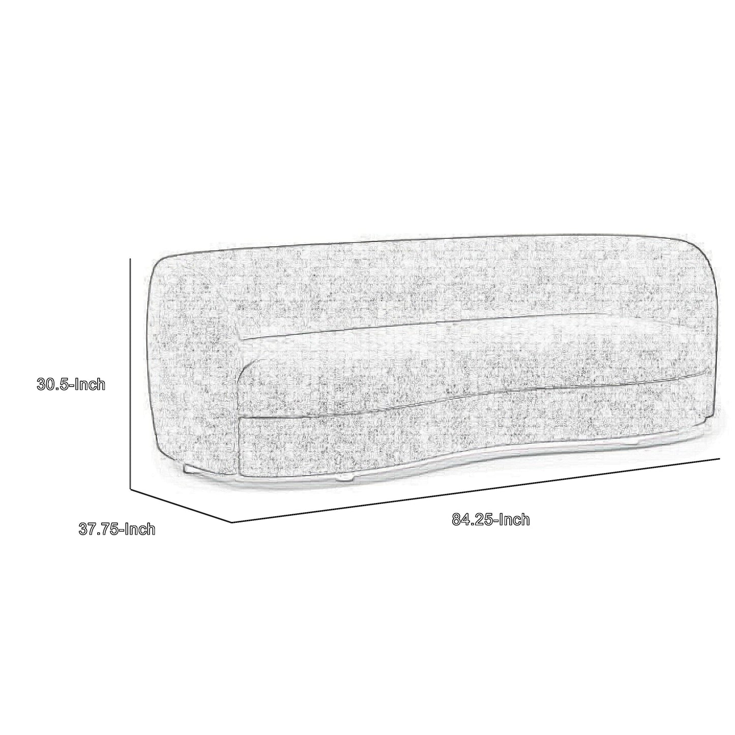 Divano Srey, 84 pollici, moderno, in morbido tessuto bianco, a forma di rene curvo