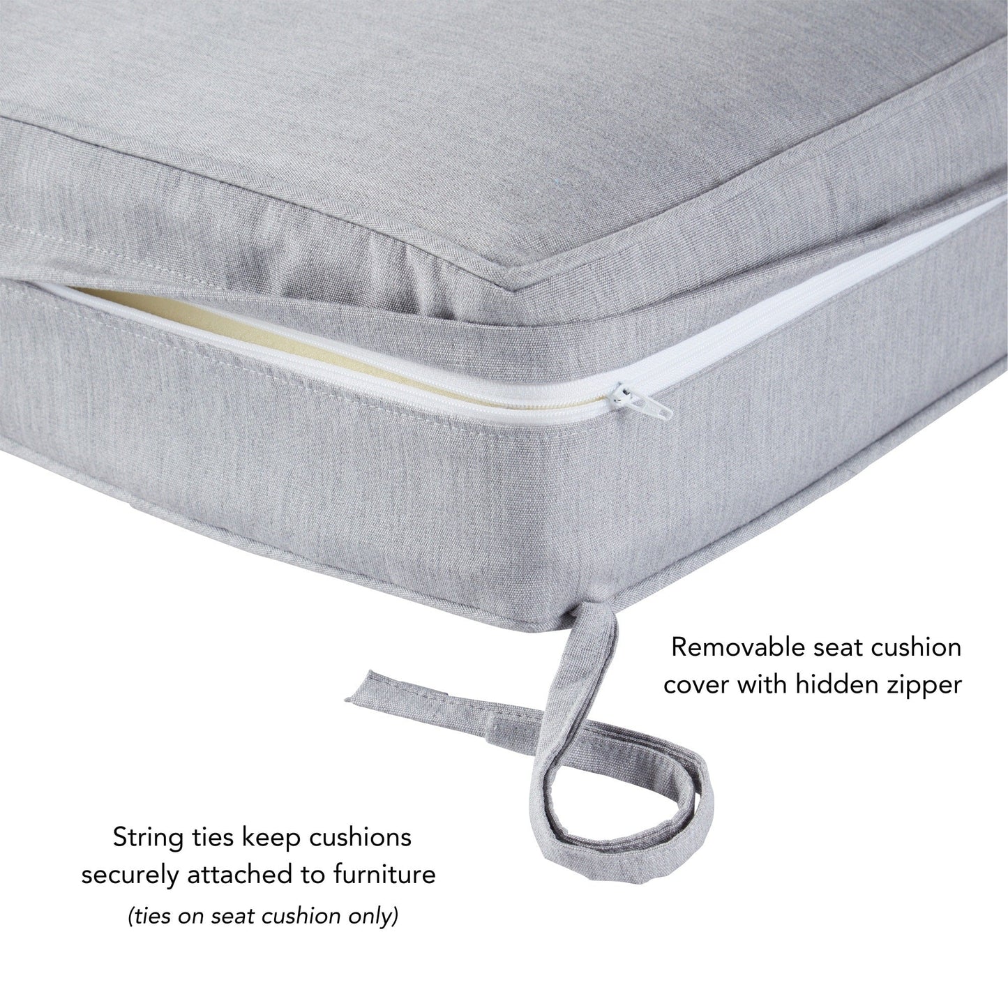 Set di cuscini da esterno Sunbrella Premium da 2 pezzi con seduta profonda