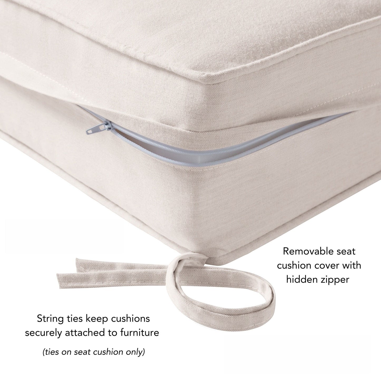 Set di cuscini da esterno Sunbrella Premium da 2 pezzi con seduta profonda