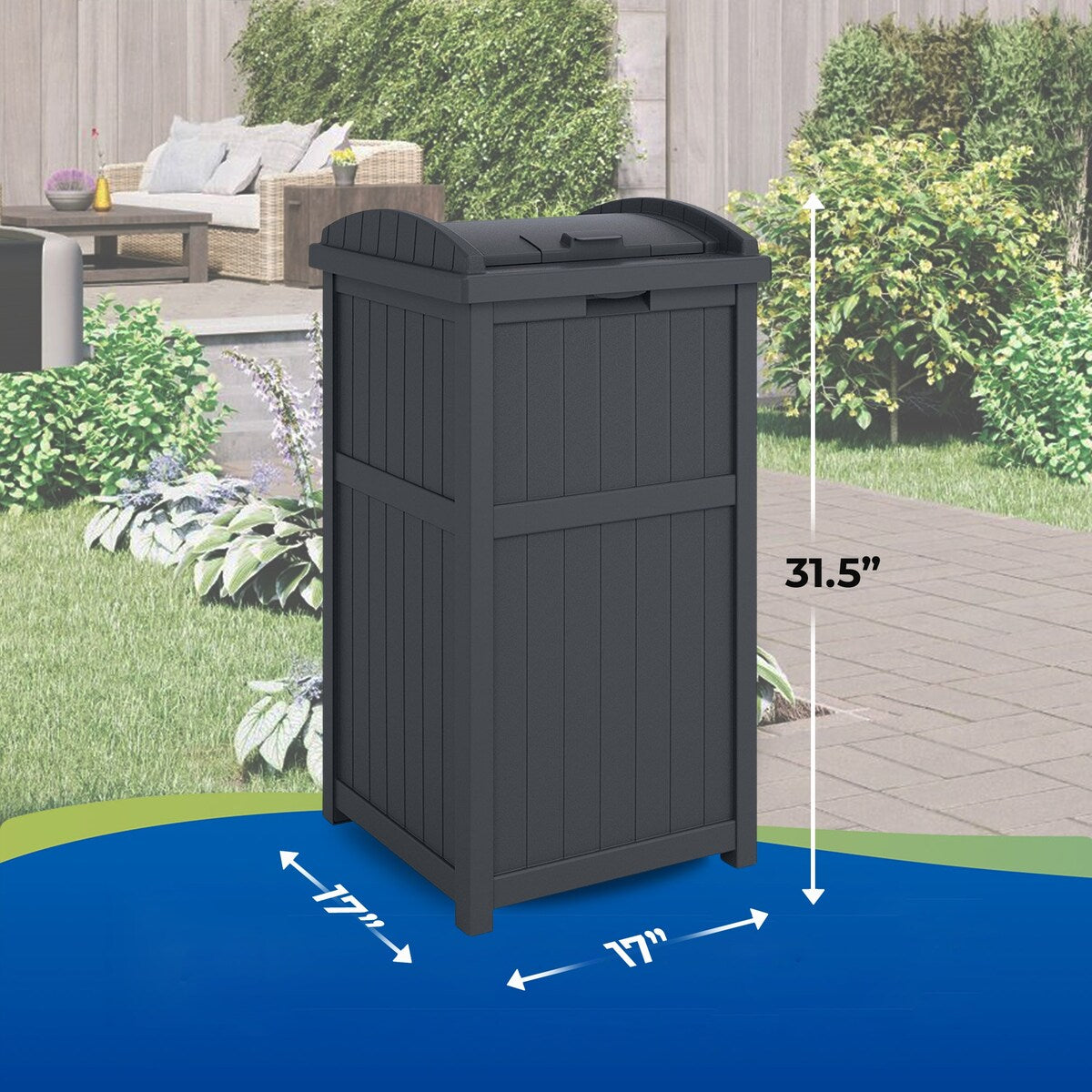 Suncast 30 Gallon Hideaway Trash, bidoni per rifiuti per esterni e cyberspazio