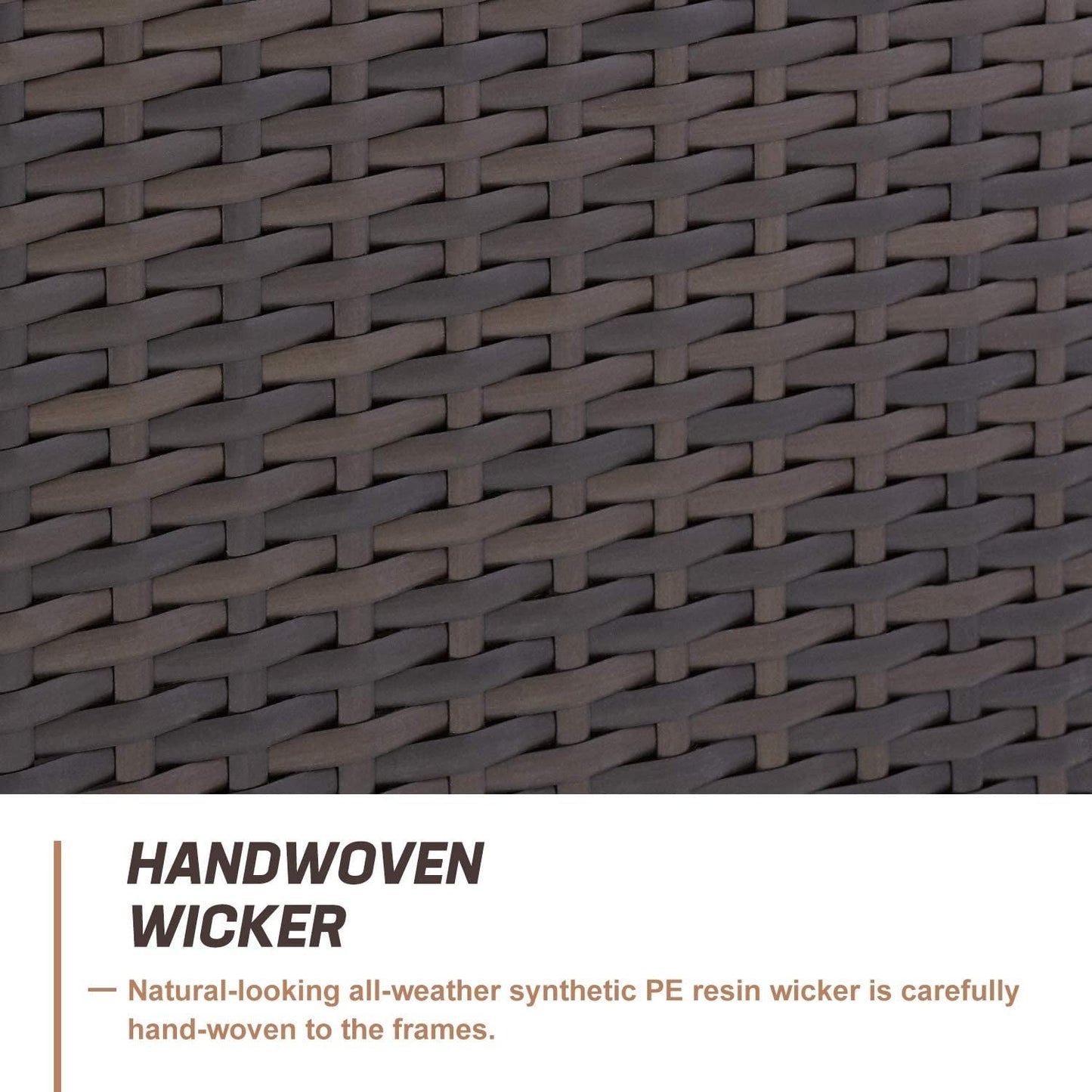 Set di divani componibili in rattan marrone da 6 pezzi Suncrown per esterni con tavolo