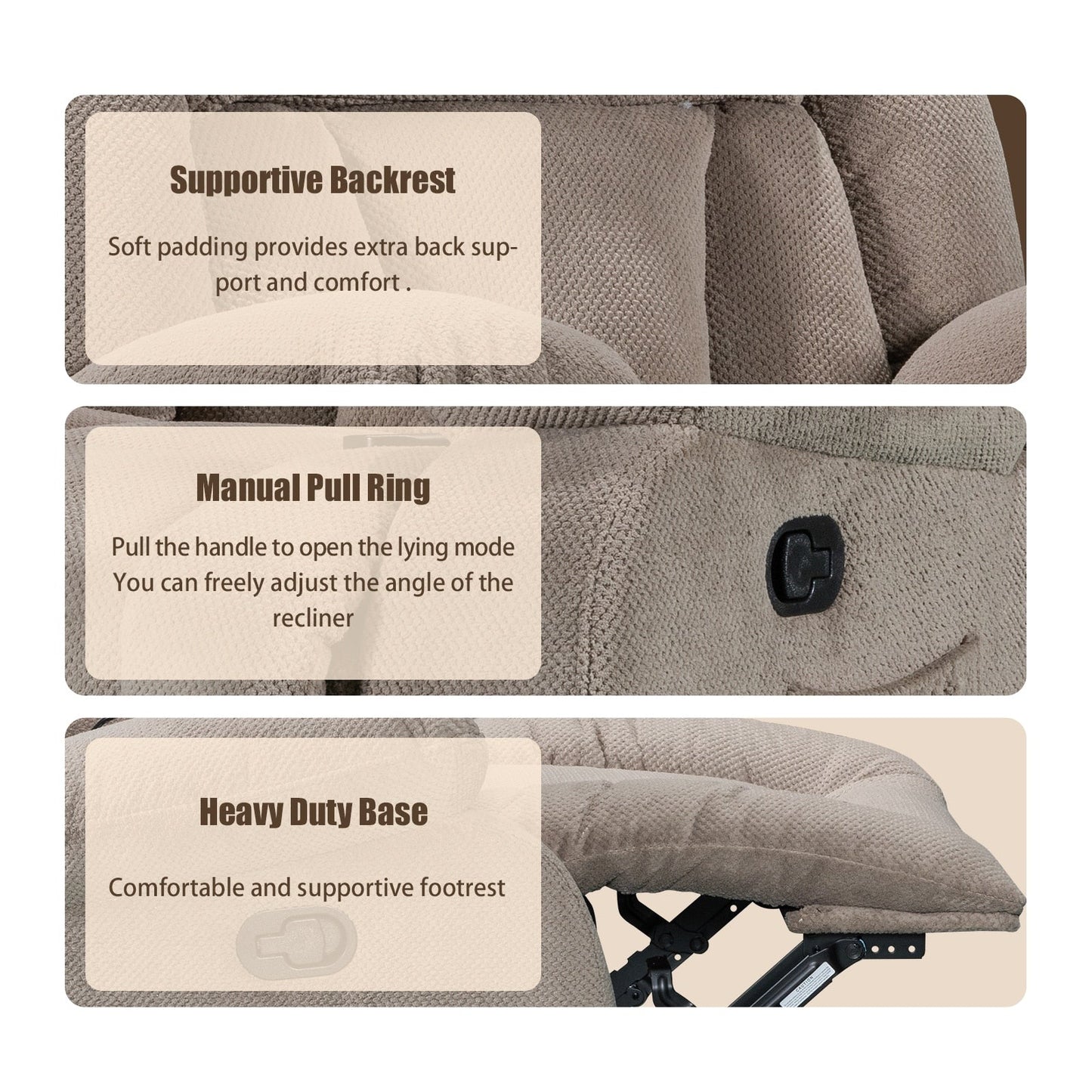 Poltrona reclinabile riscaldabile e massaggiante di dimensioni standard super confortevole