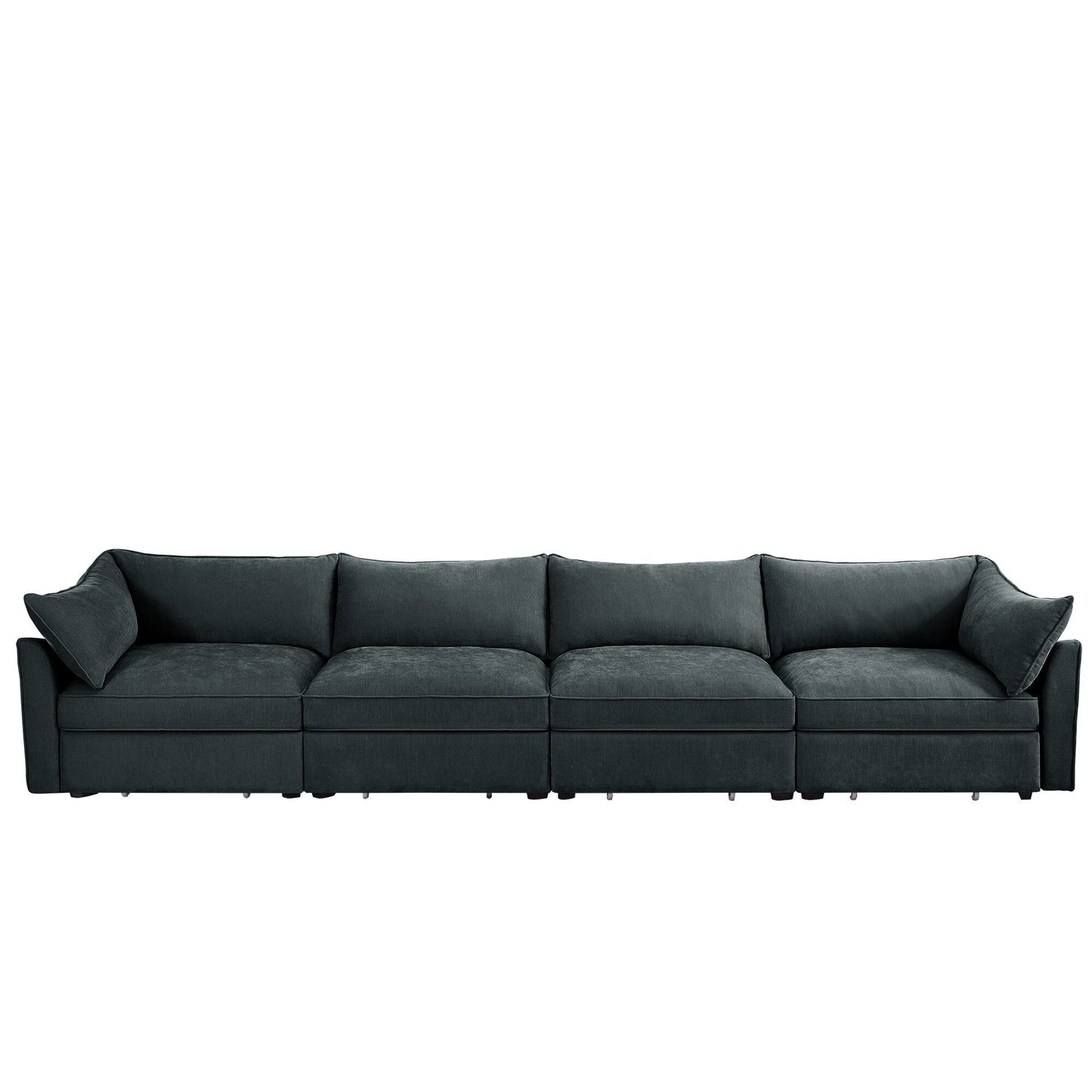 Divano a 4 posti super grande, largo e profondo, con cassetto estraibile sotto ogni seduta