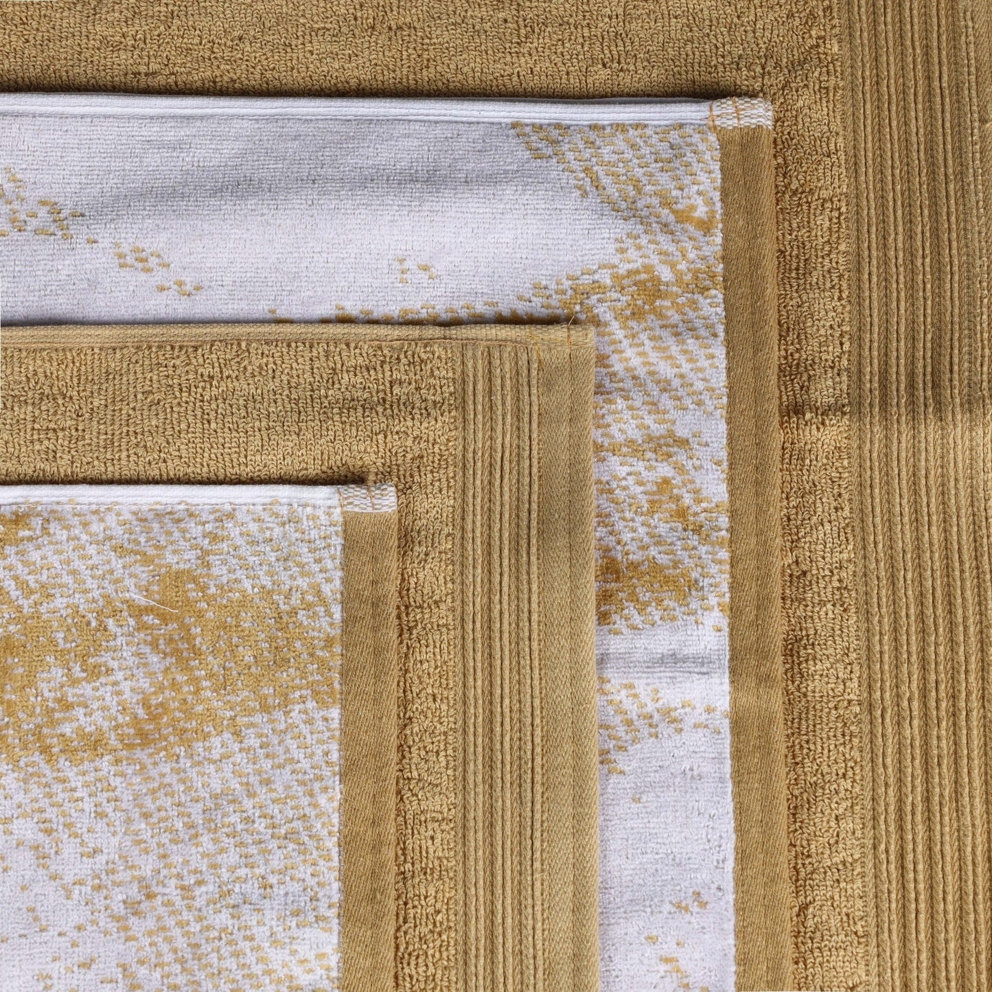 Set di 10 asciugamani in cotone ad asciugatura rapida, tinta unita e marmorizzati