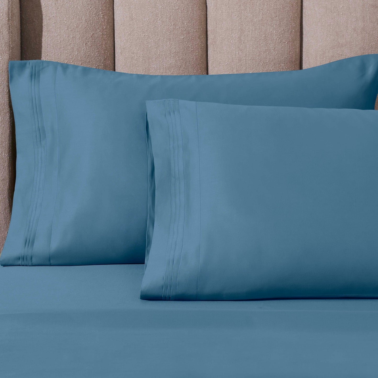 Set di lenzuola in cotone egiziano di qualità superiore, con tasche profonde e tinta unita, 1000 fili